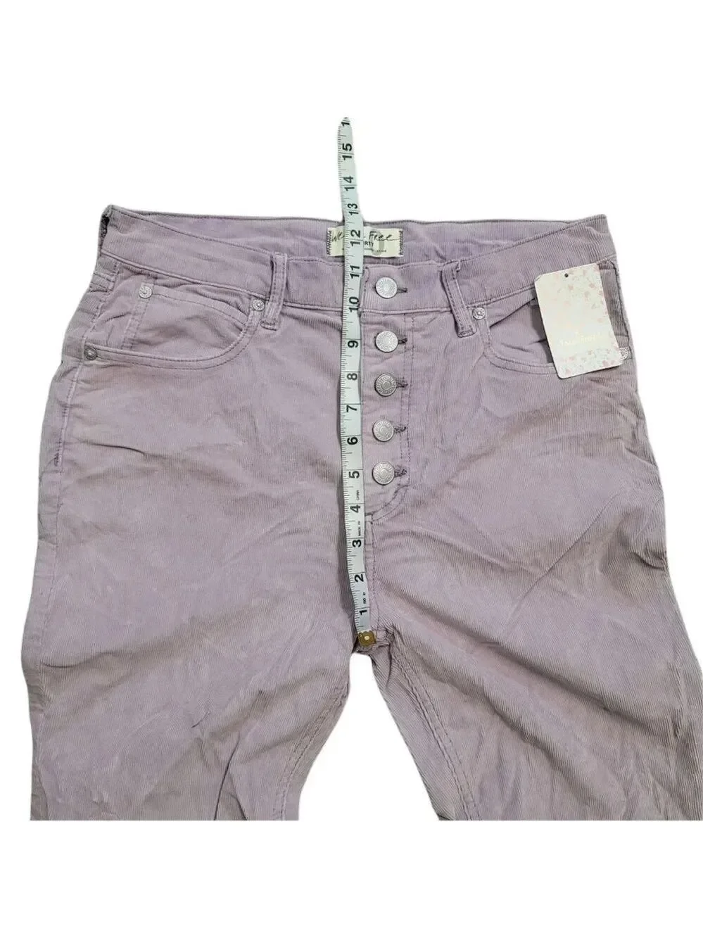 Free People Women's Sun Chaser Corduroy Skinny Ankle Jeans In Frosted Lilac